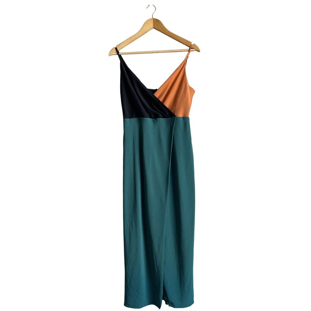 Hutch Colorblock Maxi Dress in Teal, Black & Rust - Picture 3 of 8